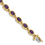 14k Yellow Gold and 14k White Gold Oval Gemstone Amethyst Bracelet