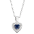 Blue Spinel And White Cubic Zirconia Rhodium Over Silver Children's
Heart Pendant With Chain 0.49ctw