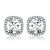 Princess-Cut CZ Halo Stud Earrings In Sterling Silver