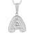 CZ Initial A Bubble Letter Pendant Necklace In Sterling Silver 1.8ctw