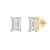 White Cubic Zirconia 14k Yellow Gold Studs With Velvet Gift Box 3.00ctw