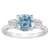 8mm Round Sky Blue Topaz And White Topaz Rhodium Over Sterling Silver
3-Stone Ring