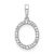Rhodium Over 14k White Gold Diamond Letter O Initial Pendant