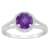 7mm Round Amethyst 1/4 ctw Diamond Rhodium Over Sterling Silver Halo Ring