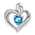 Rhodium Over 10k White Gold 0.99 ctw Swiss Blue Topaz and Accent Diamond
Heart Pendant