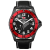 Seapro Men's Voyager Black Dial, Red Bezel, Black Leather Strap Watch