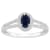 6x4mm Oval Sapphire 1/4 ctw Diamond Rhodium Over Sterling Silver Halo Ring