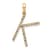14K Yellow Gold Diamond Letter K Initial Pendant