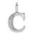 14K White Gold Diamond Letter C Initial Pendant