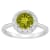 7mm Round Peridot And White Topaz Accents Rhodium Over Sterling Silver
Halo Ring
