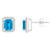 7x5mm Emerald Cut Blue Topaz And Created White Sapphire 10k White Gold
Halo Stud Earrings