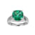 Green And White Cubic Zirconia Platinum Over Silver May Birthstone Ring 5.23ctw