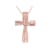 White Cubic Zirconia 18K Rose Gold Over Sterling Silver Cross Pendant
With Chain 0.05ctw