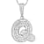 CZ Initial Q Bubble Letter Pendant Necklace In Sterling Silver 2.05ctw