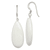 Sterling Silver Polished White Jadeite Teardrop Dangle Earrings