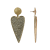 Gold Tone Heart Shape Clear Crystal Drop Dangle Earring