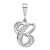 Rhodium Over 14k White Gold Solid Polished Script Filigree Textured
Letter C Initial Pendant