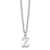 Rhodium Over Sterling Silver Cutout Letter Z Initial Necklace