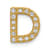 14K Yellow Gold Diamond Letter D Initial Charm