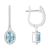7x5mm Oval Aquamarine 1/3 ctw Diamond Rhodium Over Sterling Silver Halo
Dangle Earrings