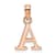 14k Rose Gold Polished Block Letter A Initial Pendant