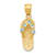 14k Yellow Gold 3D Textured Cubic Zirconia March Birthstone Flip Flop Pendant