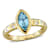 Sky Blue Topaz& Diamond 10K Yellow Gold Ring 1.46ctw