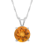 8mm Round Citrine Rhodium Over Sterling Silver Pendant With Chain