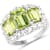 Green Peridot and White Topaz Rhodium Over Sterling Silver Ring 6ctw