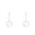 14k Yellow Gold Leverback 7-8mm Akoya Pearl Earrings
