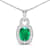 1.74ctw 14K White Gold Zambian Emerald and White Diamond Pendant with 18
inch Cable Chain