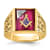 10K Yellow Gold Men's Lab Created Ruby and Diamond Lodge Masonic Ring