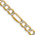14k Yellow Gold and Rhodium Over 14k Yellow Gold 6.5mm Textured Pave
Figaro 24 Inch Chain