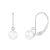 14k White Gold Leverback Earring with 5mm Freshwater Pearl and .02CT DTW