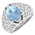 2.32ctw Blue Aquamarine and Diamond 14K White Gold Halo Ring