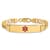 14k Yellow Gold Medical Red Enamel Curb Link ID Bracelet