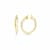 14K Yellow Gold Over Sterling Silver Acrylic Crossover Hoop Earrings in Clear