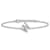 Rhodium Over 14k White Gold Diamond Sideways Letter W Bracelet