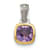 Rhodium Over Sterling Silver with 14k Accent Amethyst Pendant