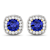 1.64ctw 14K Yellow Gold Tanzanite and White Diamond Halo Earrings