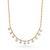 Rachel Zoe White CZ Charm Bead Chain Necklace in 14K Gold Over Sterling Silver