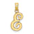 14k Yellow Gold Script Letter E Initial Pendant