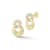 Rachel Zoe Pave CZ Fluted Stud Earrings in 14K Gold Over Sterling Silver