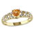 Orange Sapphire and Diamond 10K Yellow Gold Ring 0.66ctw