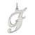 Rhodium Over Sterling Silver Fancy Script Letter F Initial Charm