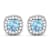 1.50ctw 14K White Gold Cushion Aquamarine and White Diamond Halo Earrings