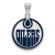 Rhodium Over Sterling Silver NHL LogoArt Edmonton Oilers Large Enameled Pendant
