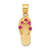 14k Yellow Gold Cubic Zirconia January Birthstone Flip Flop Pendant