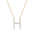 Lab-Grown Diamond Initial H Necklace In 14K Gold Over Sterling Silver 0.50ctw