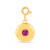 Round Lab Created Ruby 18K Yellow Gold Over Sterling Silver Circle July
Birthstone Charm